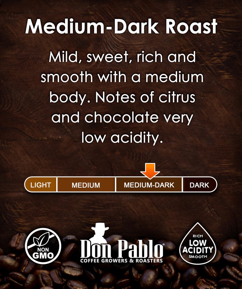 Cafe Don Pablo 2LB Don Pablo Colombian Supremo - Medium-Dark Roast - Whole Bean Coffee - Low Acidity - 2 Pound (2 lb) Bag - Image 3